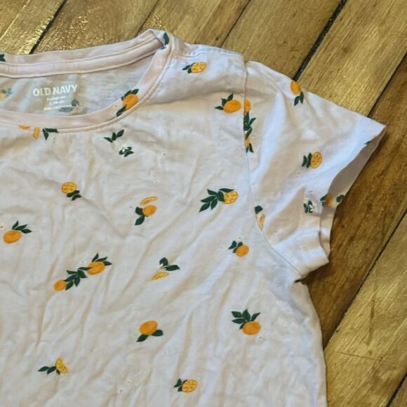 Old Navy Girl’s Light Pink Softest Tee with Orange Slices Size Large (10-12) - Picture 2 of 6